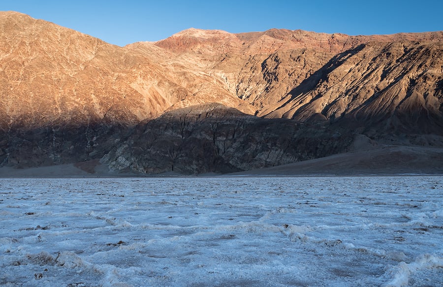 Badwater wcześnie rano Dolina Śmierci - Jezioro Badwater